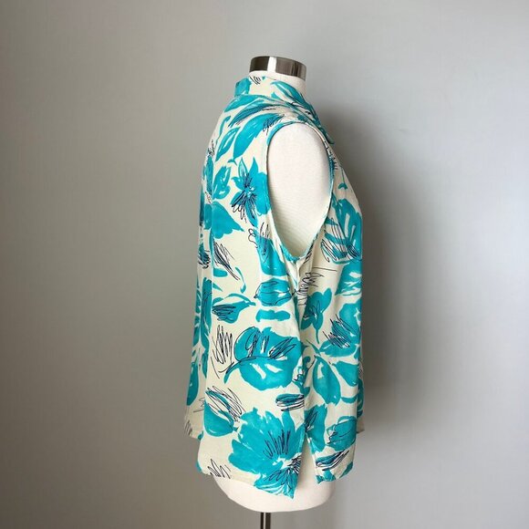 Vintage Women 100% Silk Blouse Floral Artsy Nature-Inspired Size 16 - Picture 10 of 16
